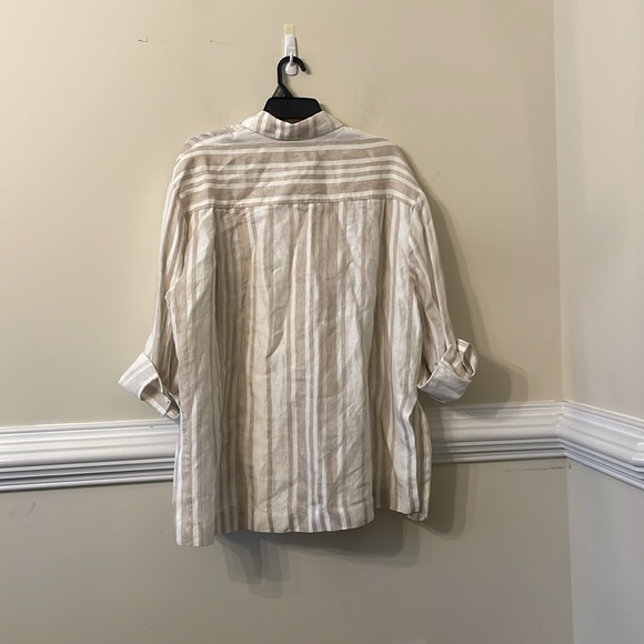 CO striped linen blend button down oversized shirt - Picture 4 of 4